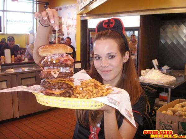 heart attack grill burger. The Quadruple Bypass Burger