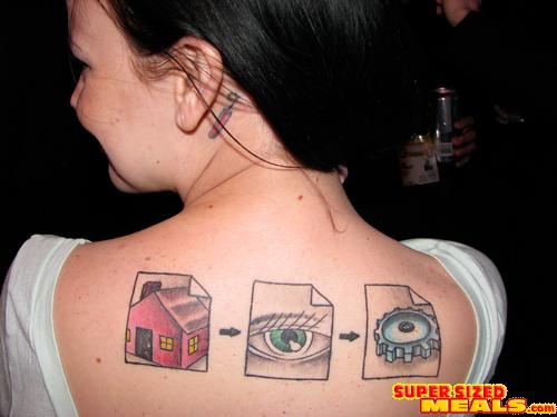 "I'm a Web engineer," she explained, "so the tattoo represents the proper "I'm a Web engineer," she explained, "so the tattoo represents the proper